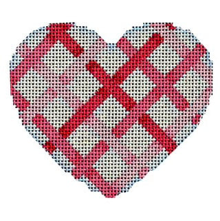 AT HE842 - Pink Diagonal Weave Heart
