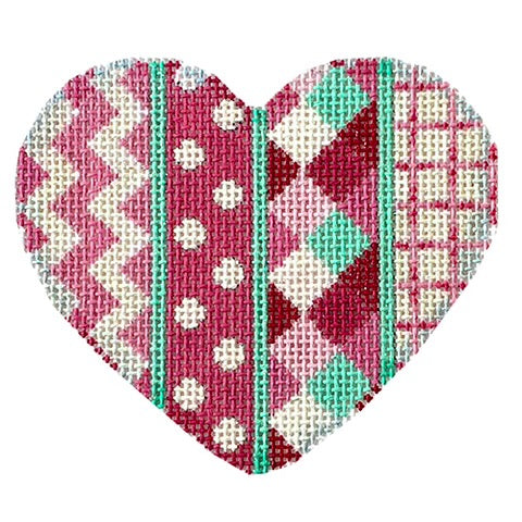 AT HE846 - Chevron Dots Harlequin Heart