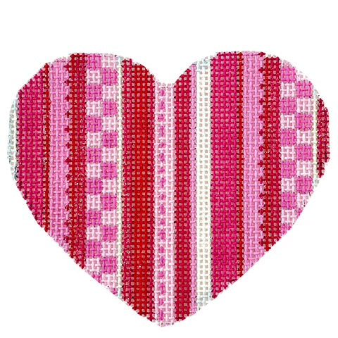 AT HE858 - Multi Stripe Pink Heart