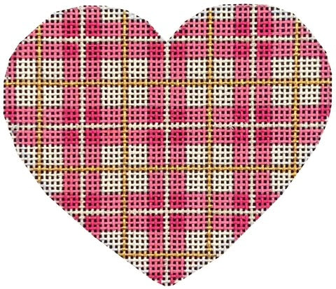 AT HE860 - Pink Gold Plaid Heart