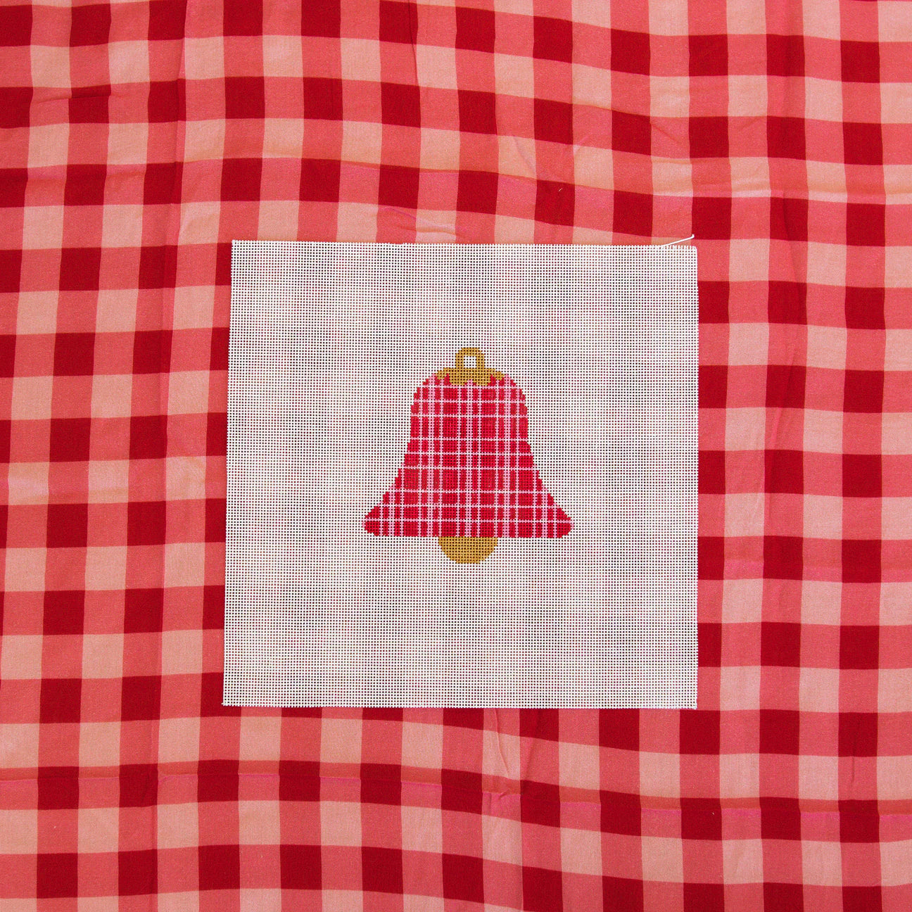 KICH28 - Red Plaid - Bell Ornament