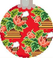 CO21A - Christmas Roses Ornament Multi - Red