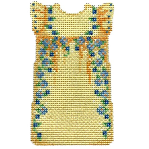 NTG TS043 - Yellow Blue Embroidered Mini Shift