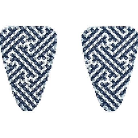 NTG TS059 - Navy White Fretwork Scissor Case