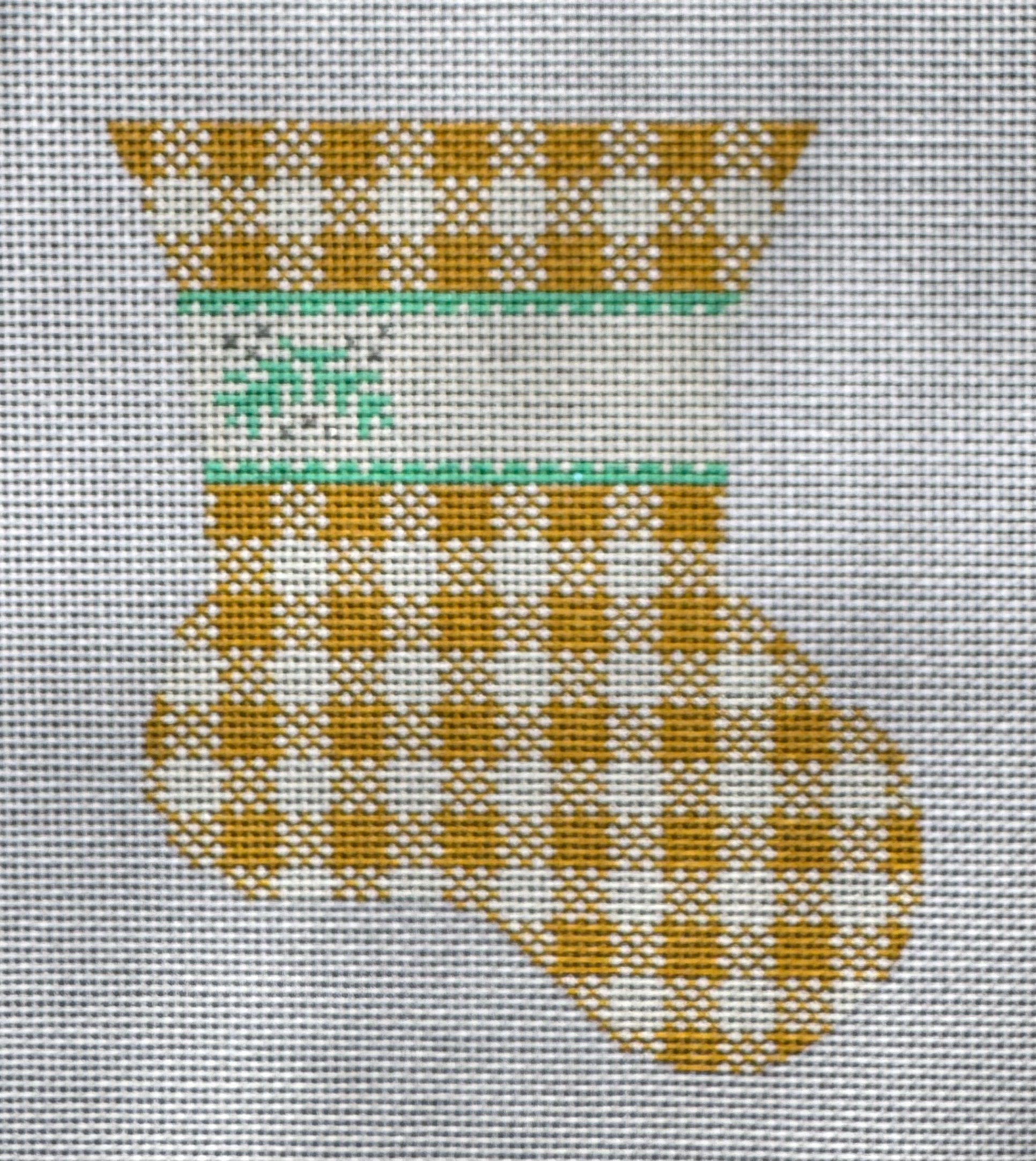 402-6 - checkered mini sock - yellow