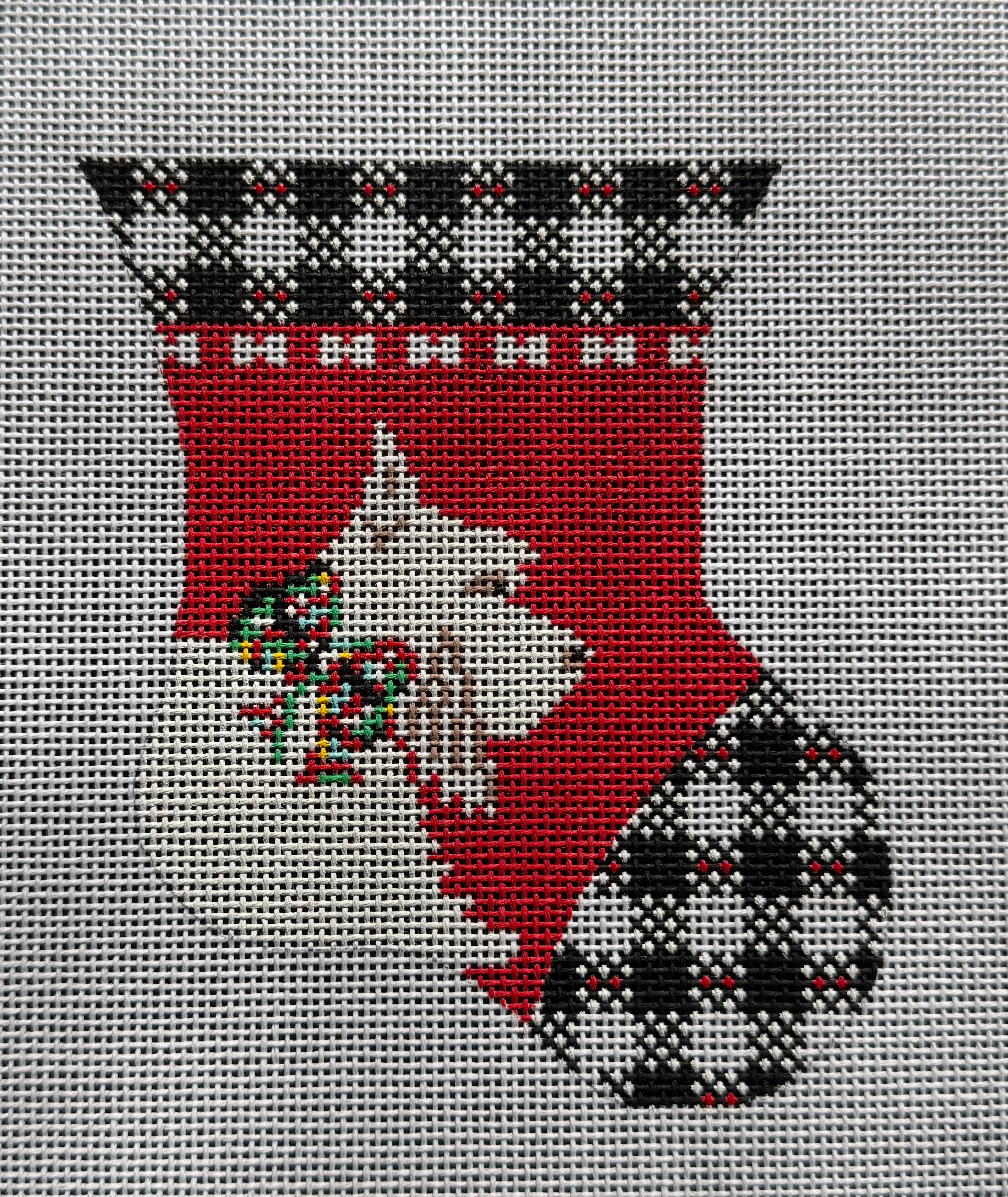 410-6 - checkered mini sock - scottie dog