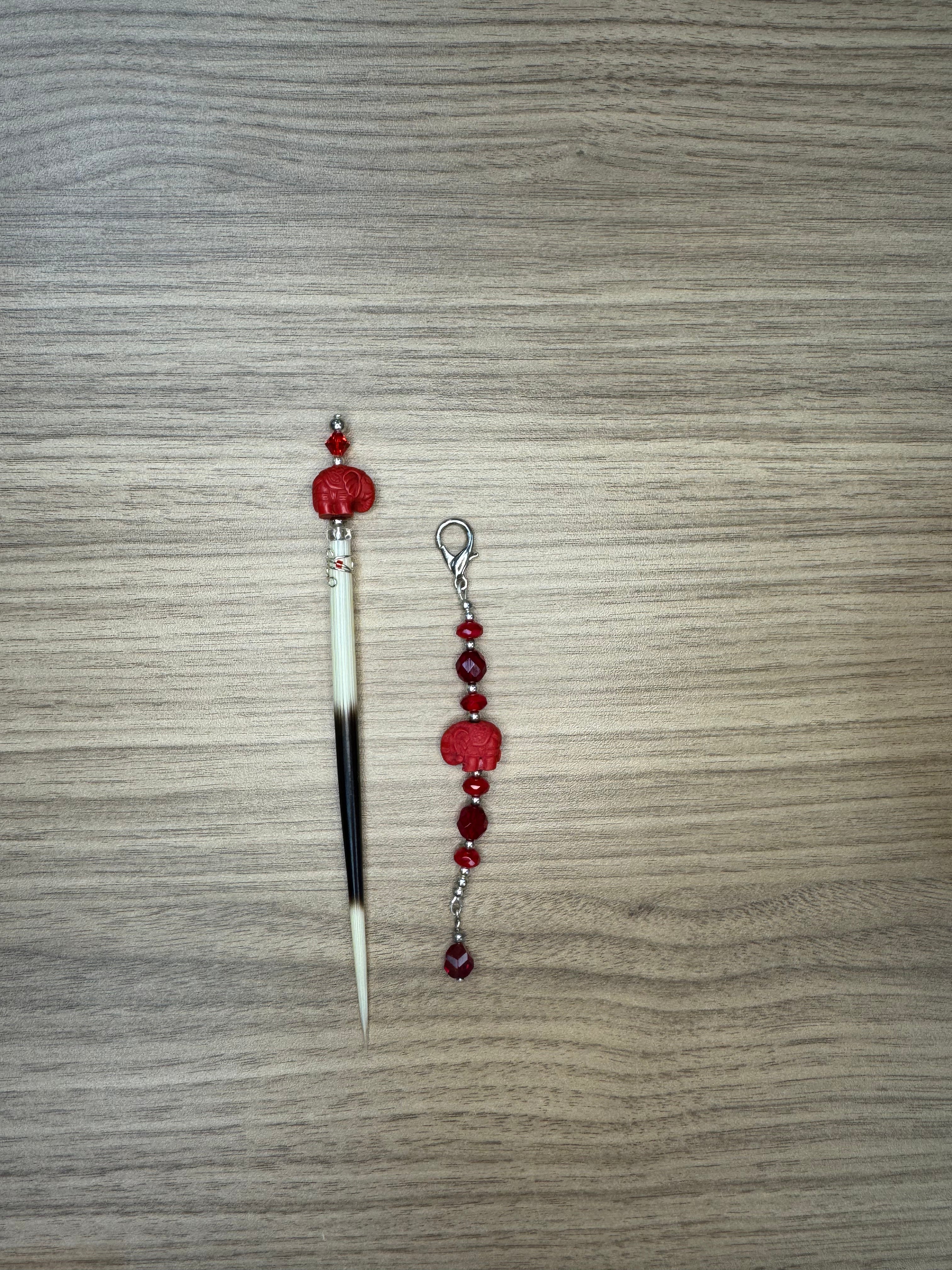 Laying Tool/Scissor Fob Set - Red Elephant
