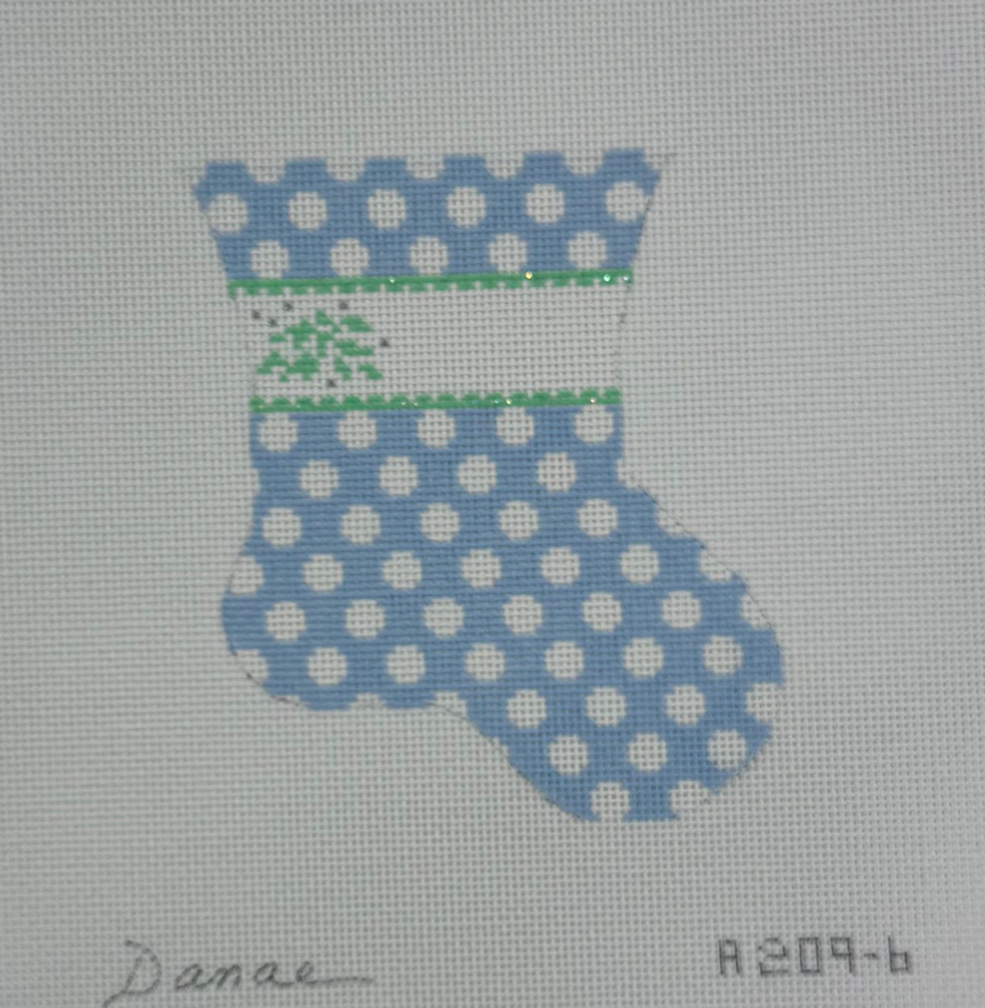 A209-6 - polka dot mini sock - blue