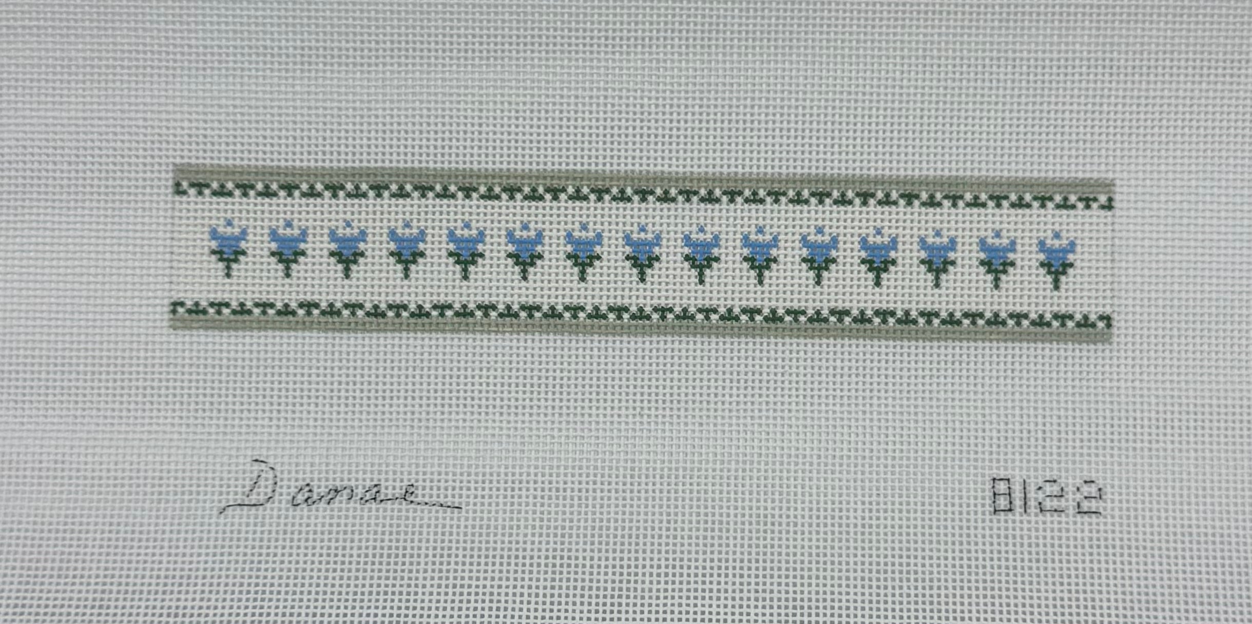 8122 - Blue Floral Key Fob