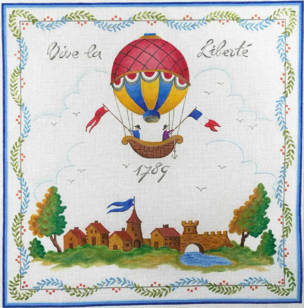 PL-562 - “Vive la Liberté” Rural French Scene w/ Hot Air Balloon