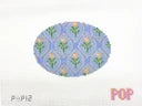 POP- - Dove Grey Floral Oval