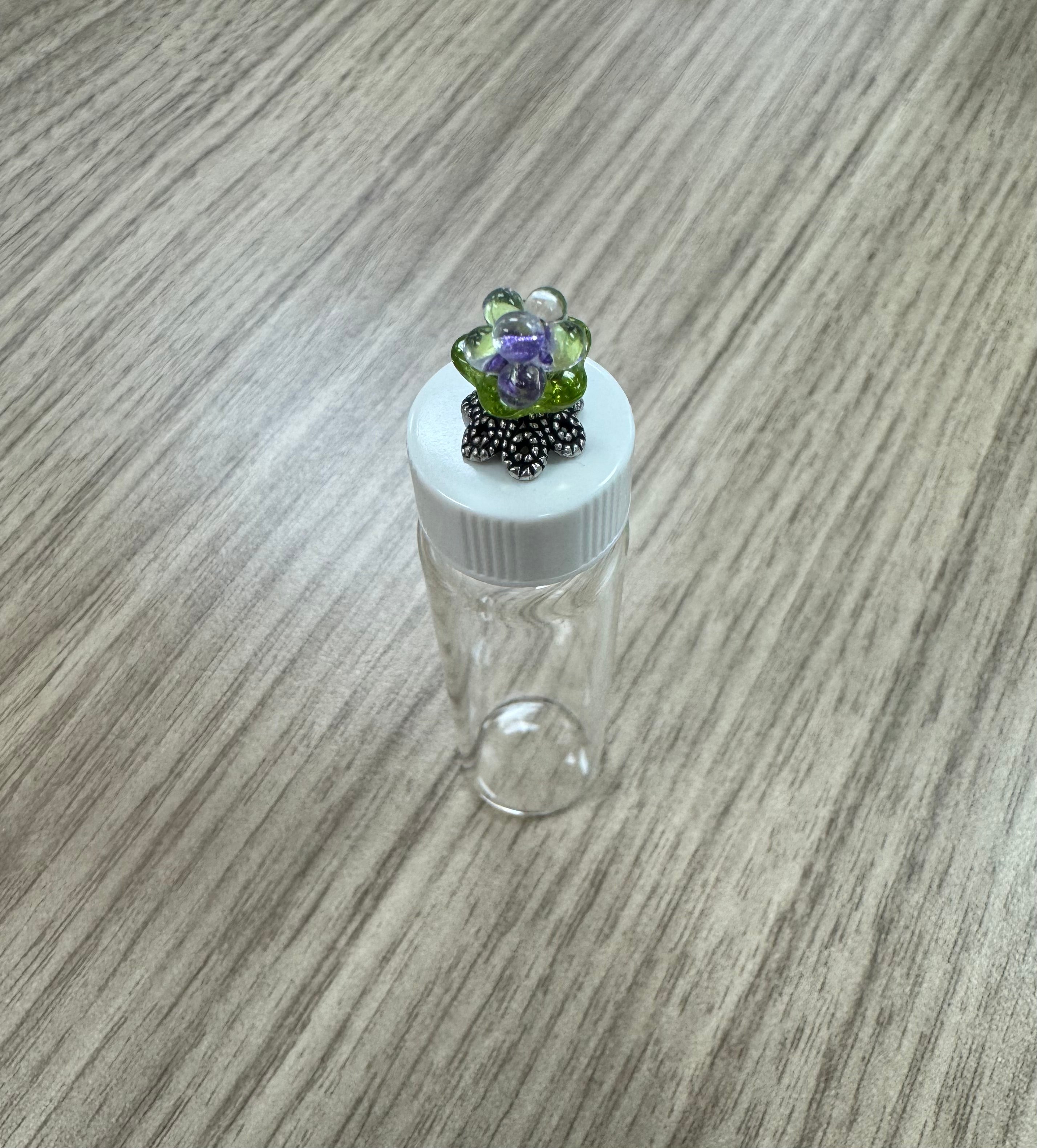 Glass Needle Vial with Glass Beads (additional color ways)