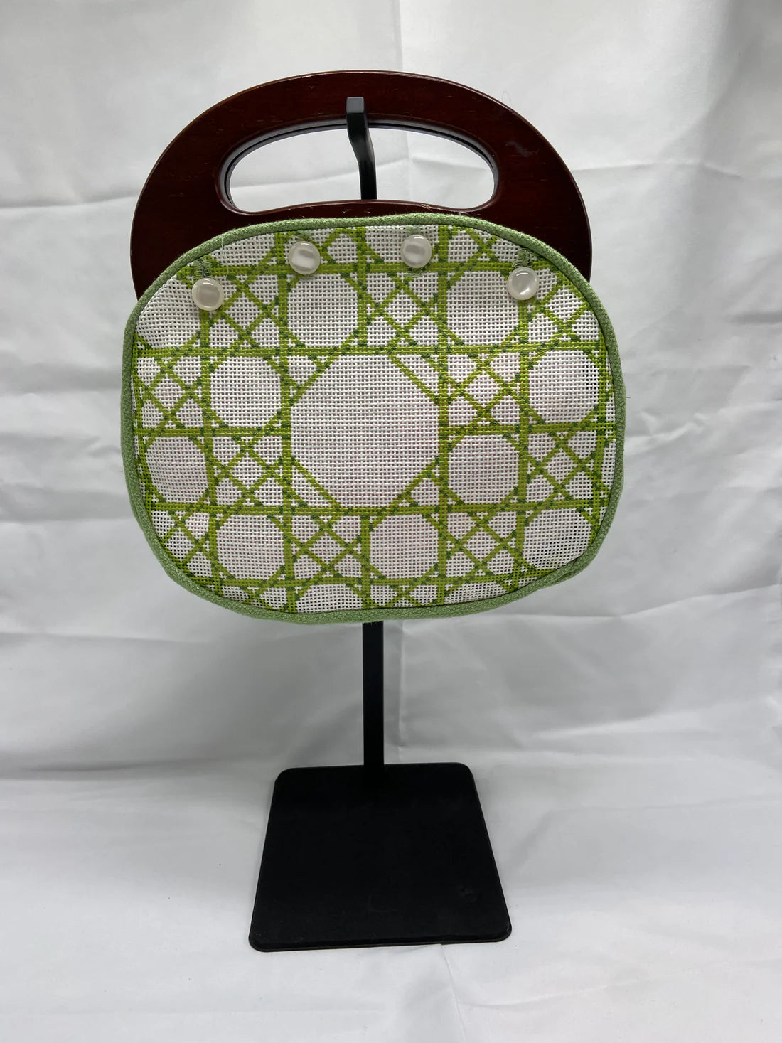 Needlepoint Bermuda Bag - Caning