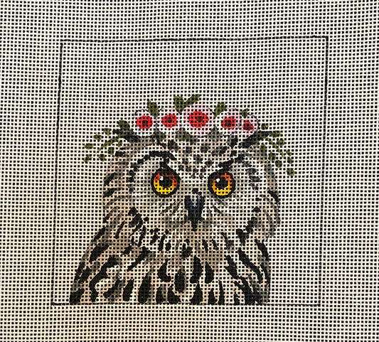 IN066 - Owl with Floral Crown Insert