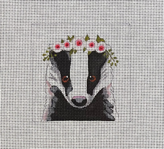 IN077 - Badger with Floral Crown Insert