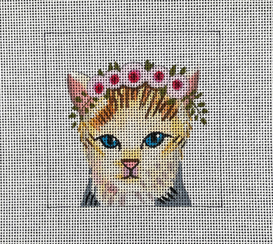 IN082 - Kitten with Floral Crown Insert