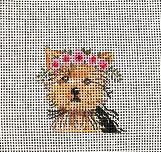 IN085 - Yorkie with Floral Crown Insert