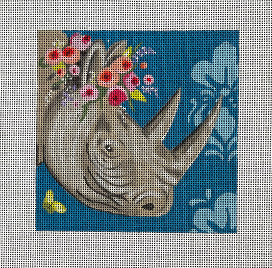 IN249 - Rhino with Floral Crown Insert