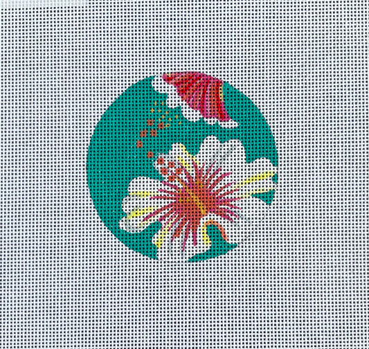 IN317 - Tropical White Flowers Round