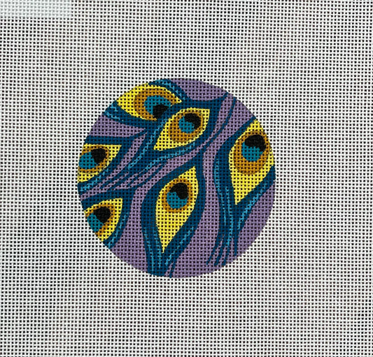 IN420 - Peacock Feathers on Purple Round