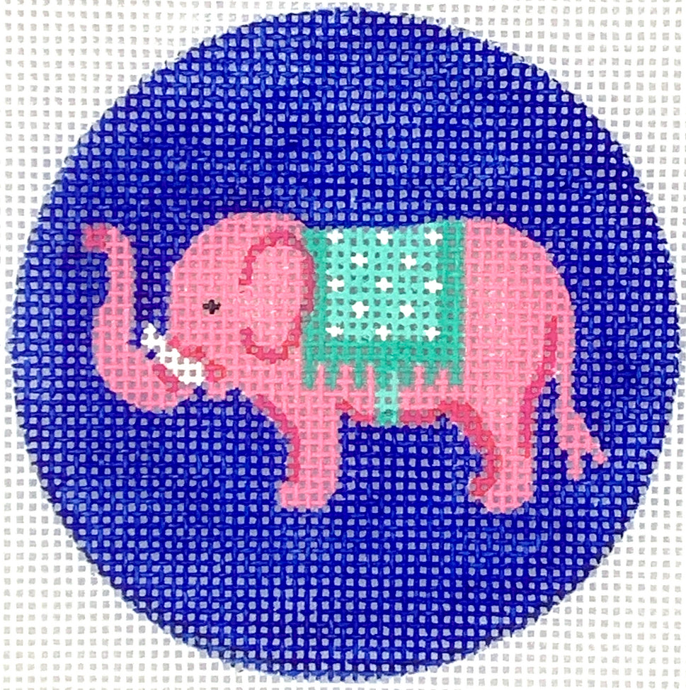 INSL3-44 - Pink Elephant with Turquoise Blanket