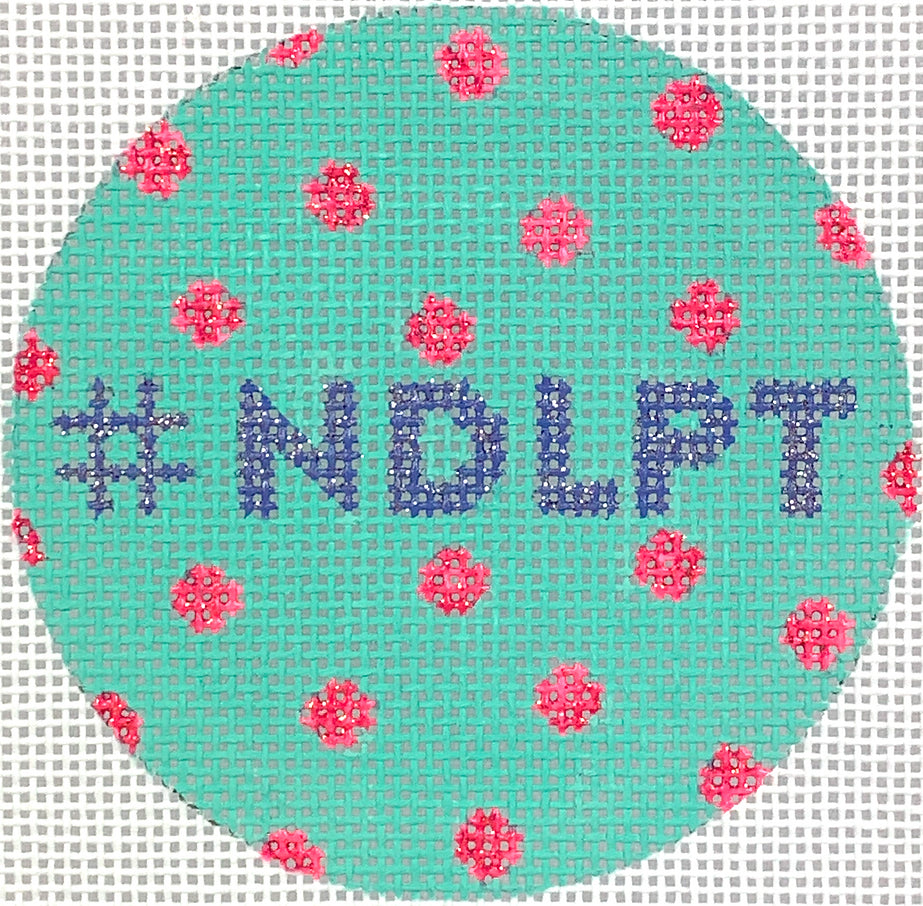 INSL3-46 - #NDLPT Turquoise with Hot Pink Polka Dots and Periwinkle Letters (Retiring)