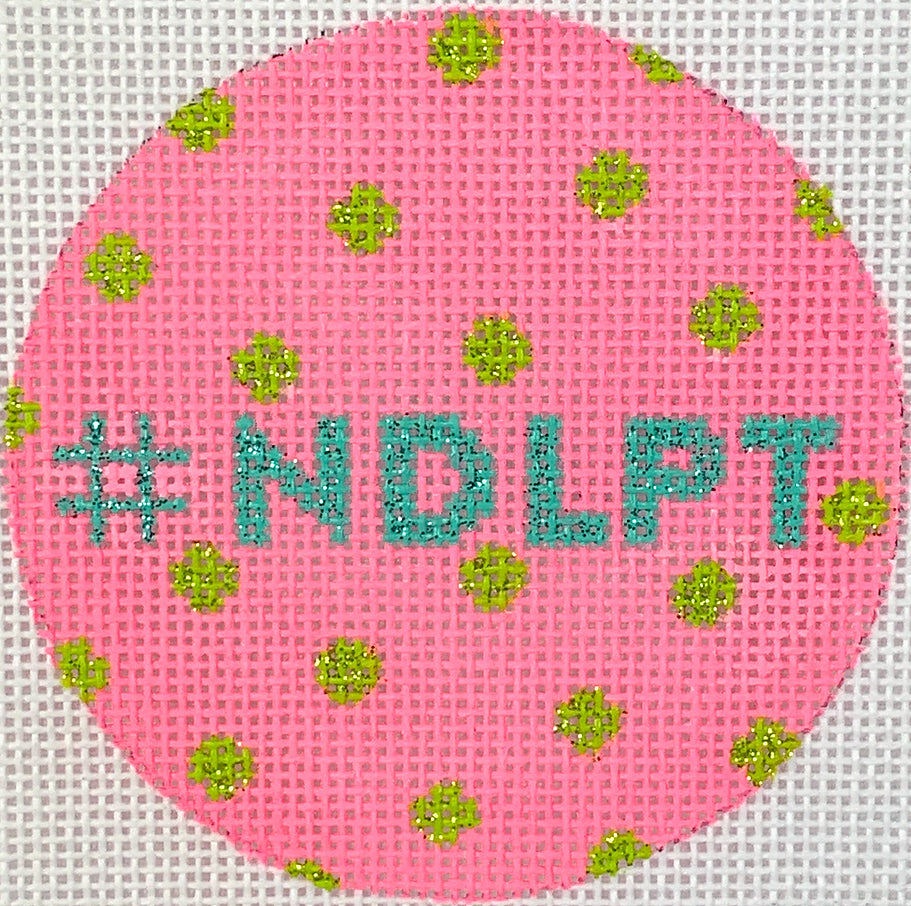 INSL3-47 - #NDLPT Hot Pink with Lime Polka Dots and Turquoise Letters (Retiring)