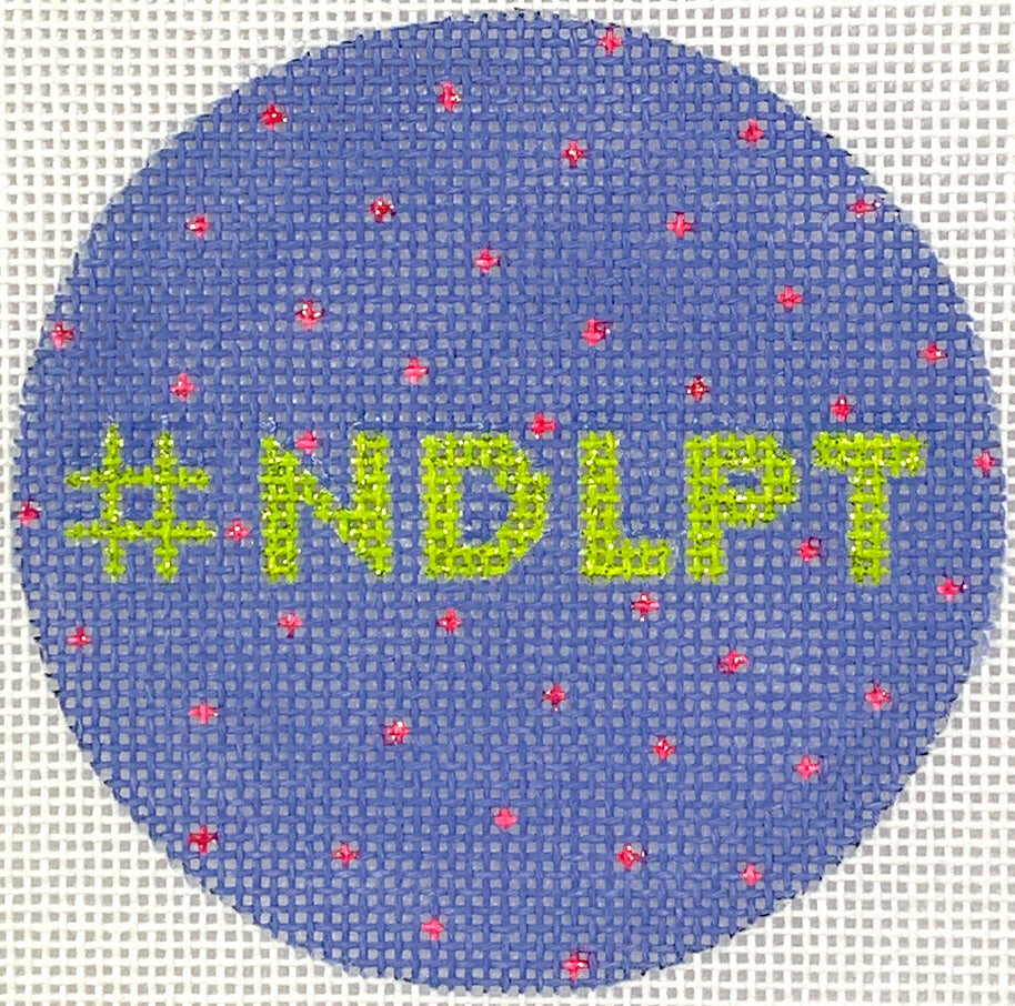 INSL3-49 - #NDLPT Periwinkle with Hot Pink Polka Dots and Lime Letters (Retiring)