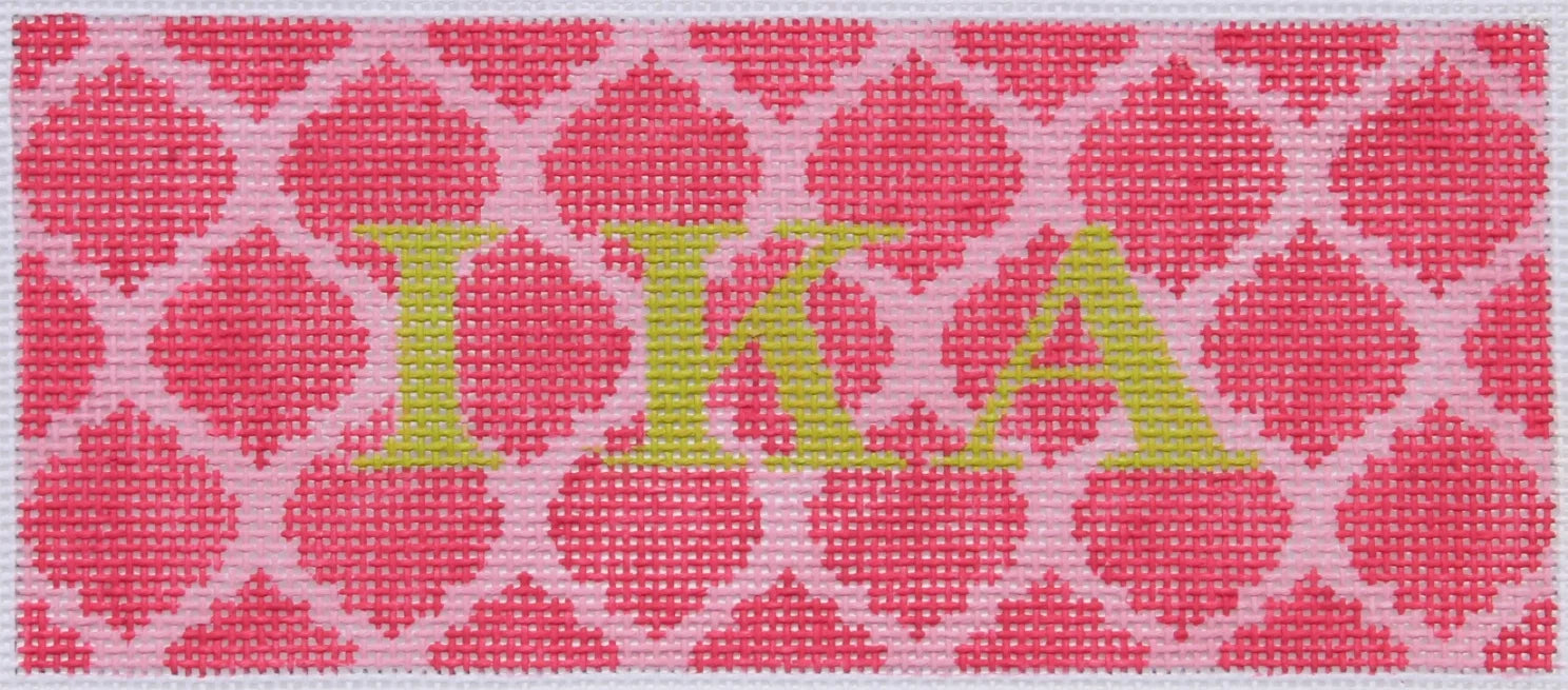 INSLJW-07 - Quatrefoils - Pink and Watermelon with Lime Lettering