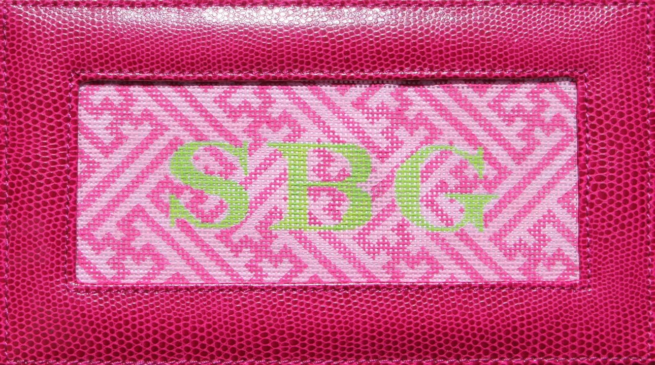 INSLJW-36 - Chinoiserie Lattice - Double Pinks with Lime Letter