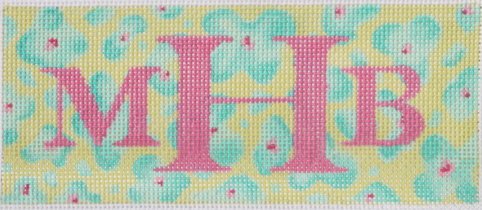 INSLJW-41 - Leopard - Key Lime, Turquoise and Pink with Pink Letter