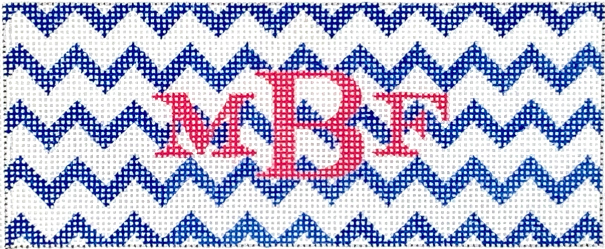 INSLJW-57 - Zigzag - Blue and White with Red Lettering