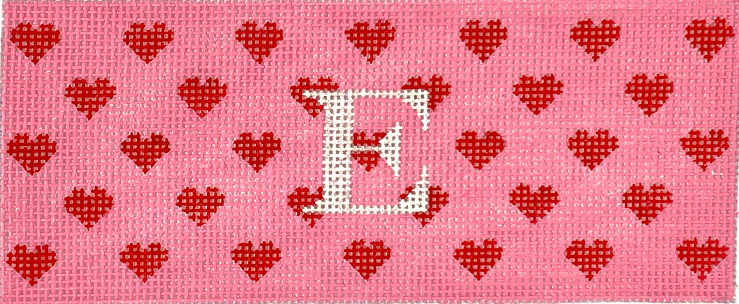 INSLJW-58 - Hearts - Red on Bubblegum Pink with White Letter