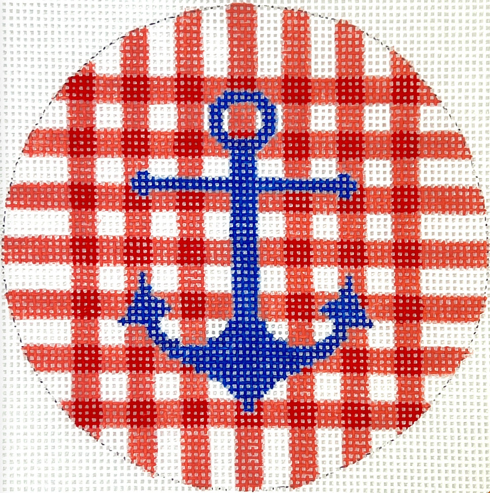 INSMC-113 - Blue Anchor on Red Gingham