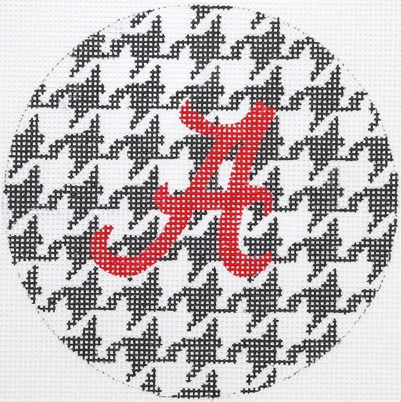 INSMC-26 - Alabama Houndstooth - Black and White with Red Letter (Retiring)