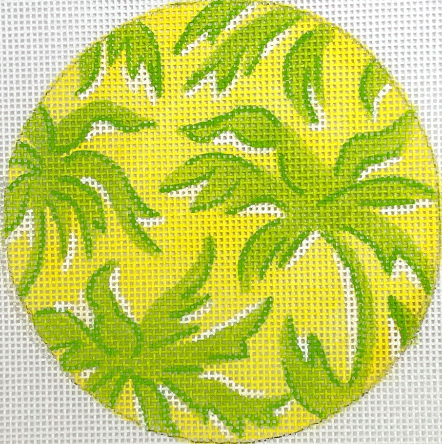 INSMC-38 - Lilly-Inspired Palm Trees - Greens on Lemon Yellow