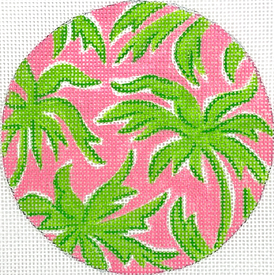 INSMC-39 - Lilly-Inspired Palm Trees - Greens on Hot Pink