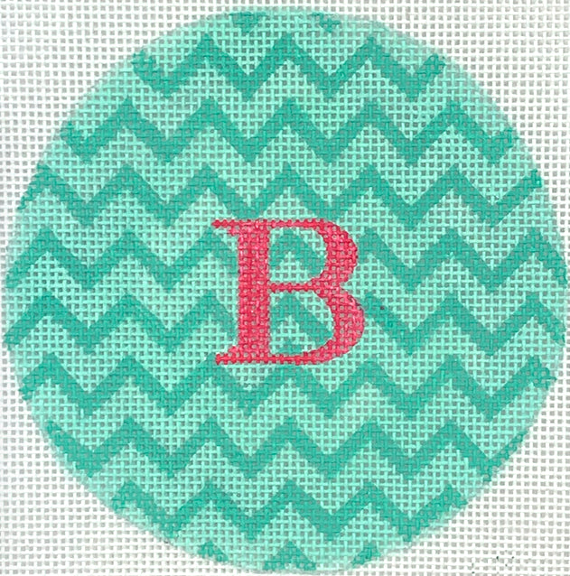 INSMC-47 - Zigzag - Double Turquoise with Watermelon Letter