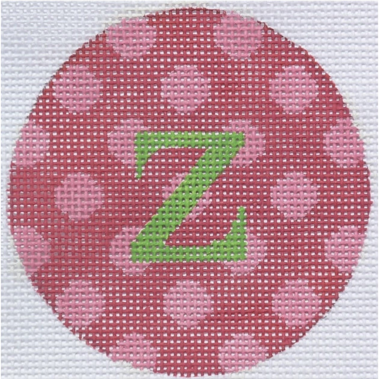 INSMC-52 - Pink with Fuchsia Polka Dots and Grass Green Letter