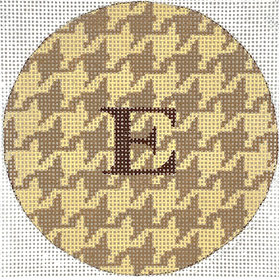 INSMC-87 - Houndstooth - Tans with Brown Letter