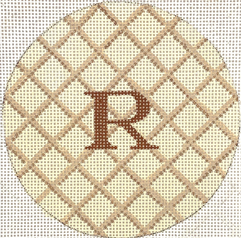 INSMC-88 - Criss Cross Lattice - Tans with Brown Letter