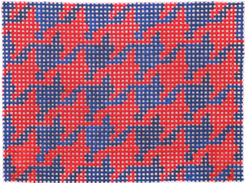 INSPCC-16 - Houndstooth - Red and Navy with White Letter