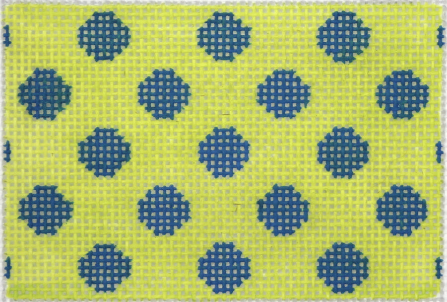 INSPCC-22 - Polka Dots - Navy on Lime with Fuchsia Letter