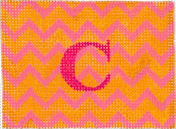 INSPCC-37 - Zigzag - Tangerine and Pink with Magenta Letter (Retiring)