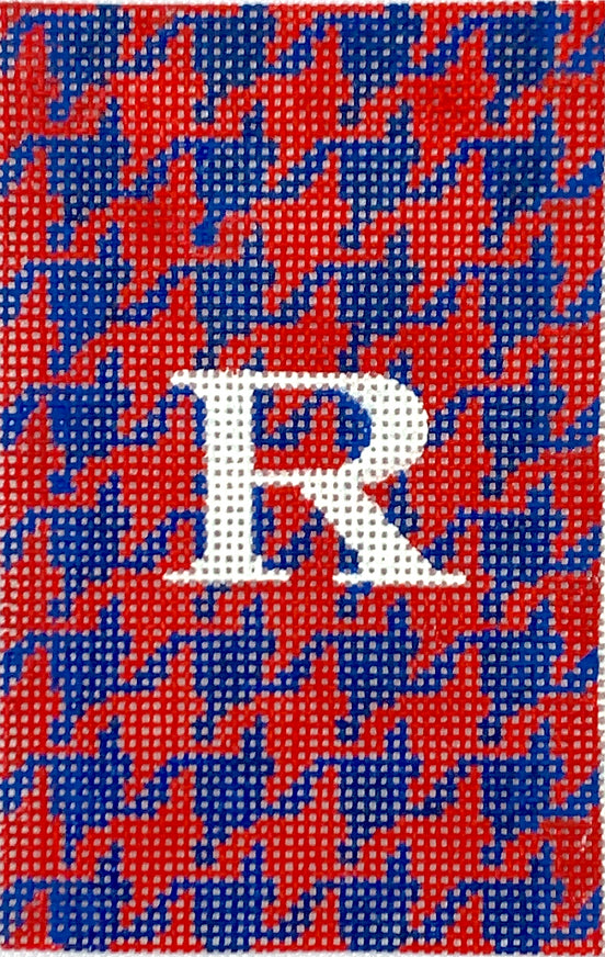 INSPPP-08 - Houndstooth - Red and Navy with White Letter