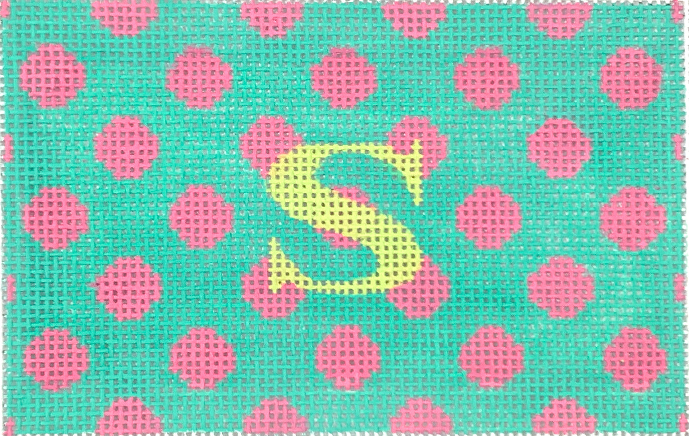 INSPPP-31 - Polka Dots - Bright Pink on Turquoise with Lime Letter