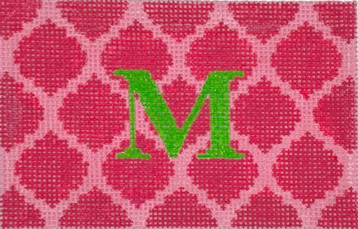 INSPPP-33 - Quatrefoils - Watermelon on Pink with Green Letter