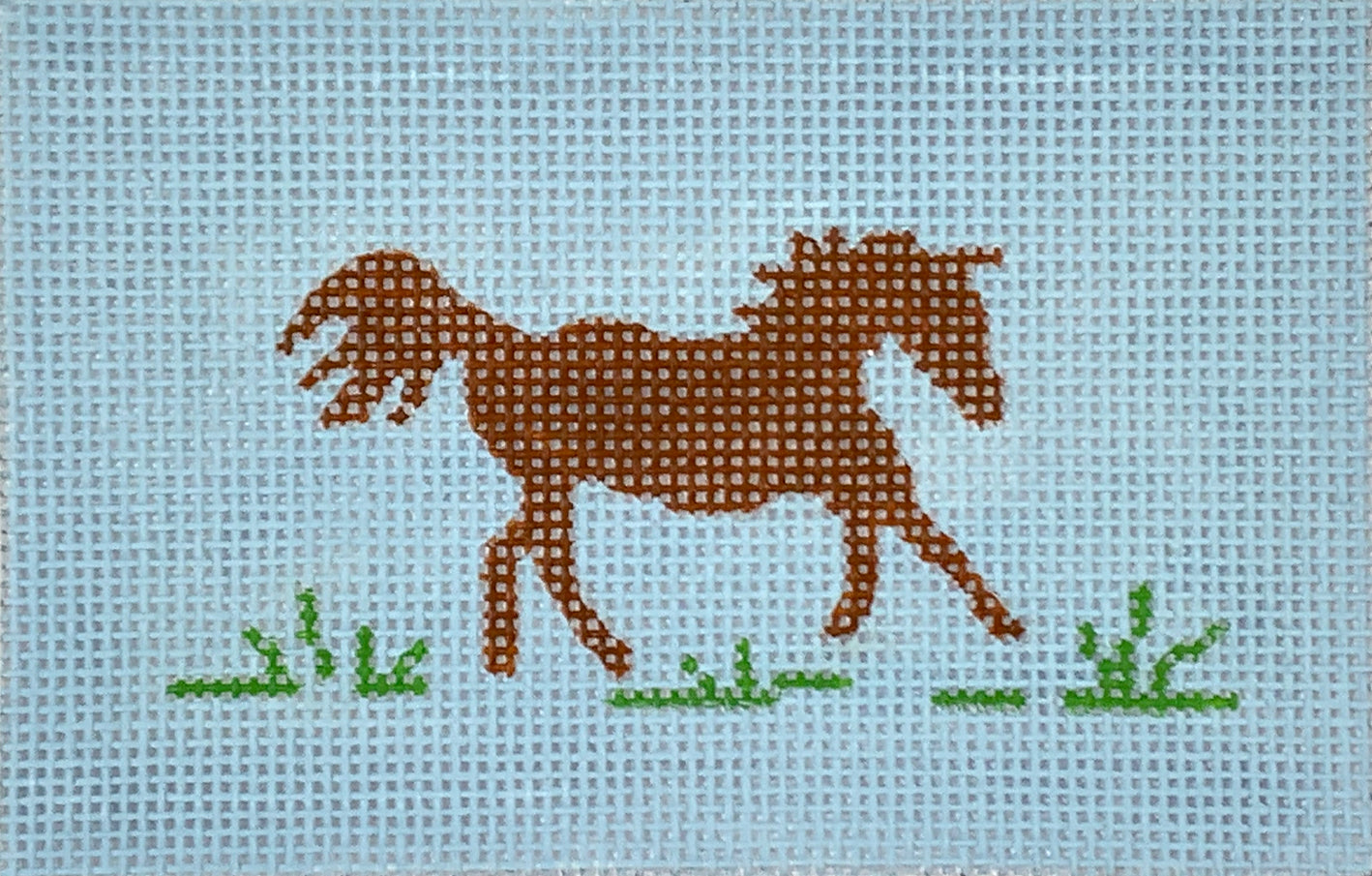 INSPPP-34- Trotting Horse - Brown on Sky with Green Grass