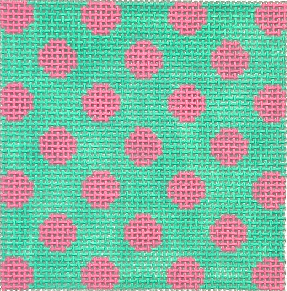 INSSQ3-17 - Polka Dots - Bubblegum on Turquoise