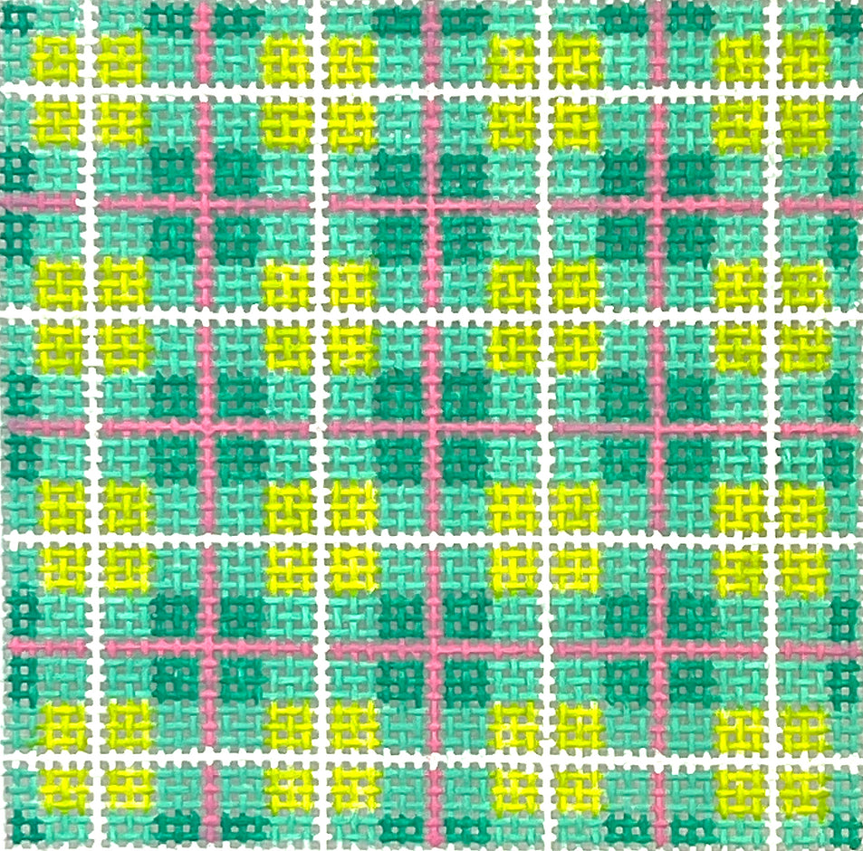 INSSQ3-18 - Madras Plaid - Turquoise, Lime, Pink and White